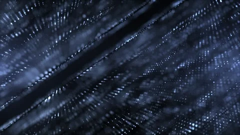 Blue digital particles forming flowing lines with depth and motion, creating Stock-Footage 331997183