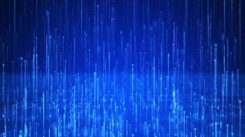 Blue Digital Particles Rising 動画素材 338219955
