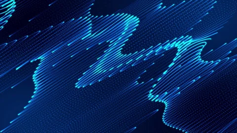 Blue Digital Particles Wave, Social Media Stock Footage 242143239