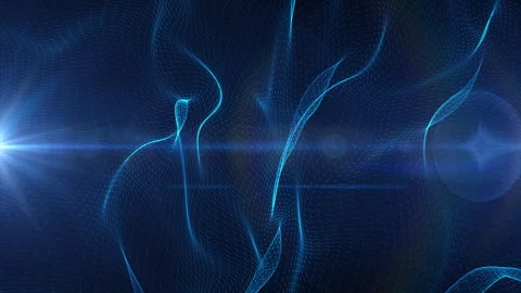 Blue Digital Particles Wave — Social Media Stock Footage 245510563