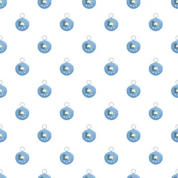 Blue digital pet virtual toy seamless pattern Stock Illustration