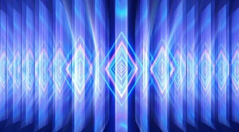 Blue digital pillars with pulsing neon diamonds Stock Footage 331457682