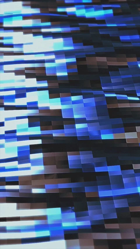 Blue digital pixel glitch distortion background Stock Footage 341357790