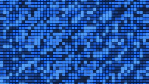 Blue Digital Pixel Grid Animation, Abstract Technology Background Stock Footage 343372415