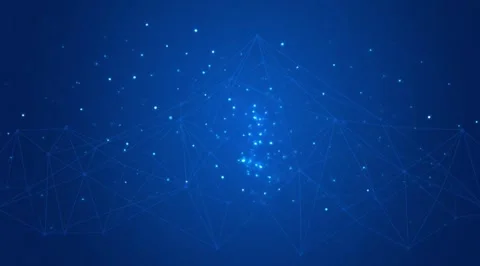 Blue digital plexus network with glowing dots Stock Footage 331460738