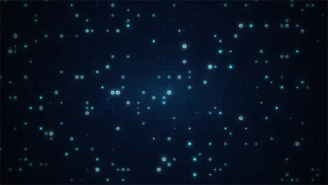 Blue Digital Printed Circuit Board Background with Glowing Light Signals, 4K Stock Footage 332021080