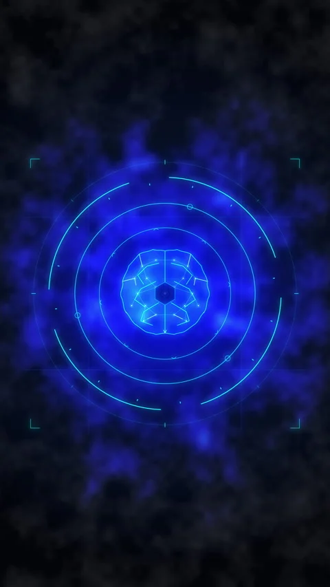 Blue digital pulse waves with light circles, data ripple, tech glow, signal.. Stock Footage 348326019