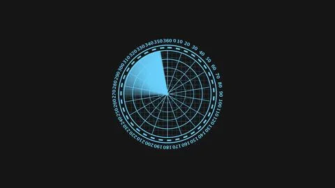Blue digital radar screen displaying circular grid and scanning beam for ma.. Stock Illustration