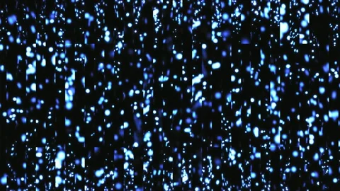 Blue Digital Rain Bokeh Dots Vertical Light Curtain Abstract Background Loop Stock Footage 341570196