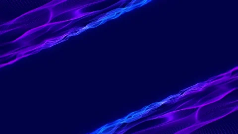 Blue digital sea background with moving waves on the corners Stock Footage 239531369
