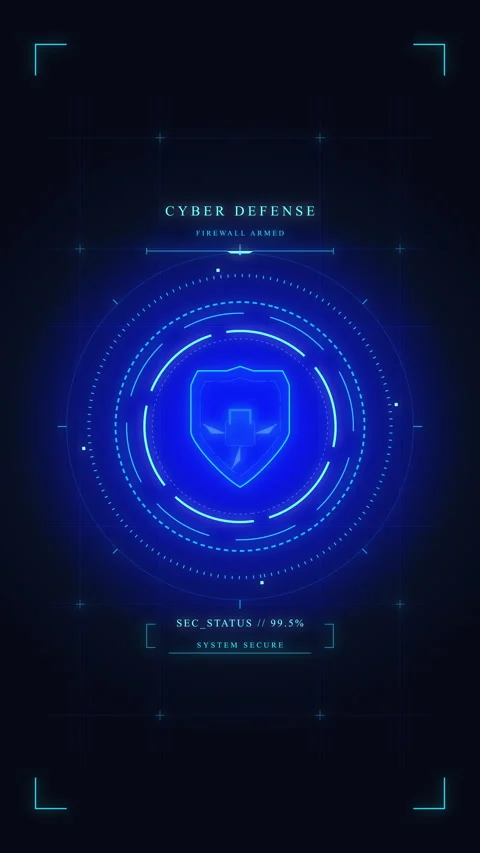 Blue digital shield icon animation for cyber security network protection, d.. Stock Footage 348326002