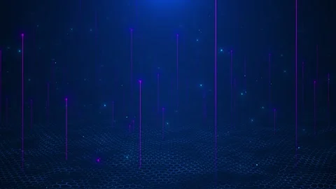 Blue digital space sci fi tunnel metaverse Technology digital cyberspace, HUD Stock Footage 312028639