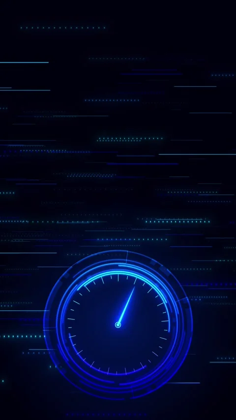 Blue Digital Speed Gauge Performance Analytics Interface Stock Footage 341358229