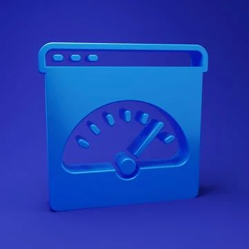 Blue Digital speed meter icon isolated on blue background. Global network h.. Stock Illustration