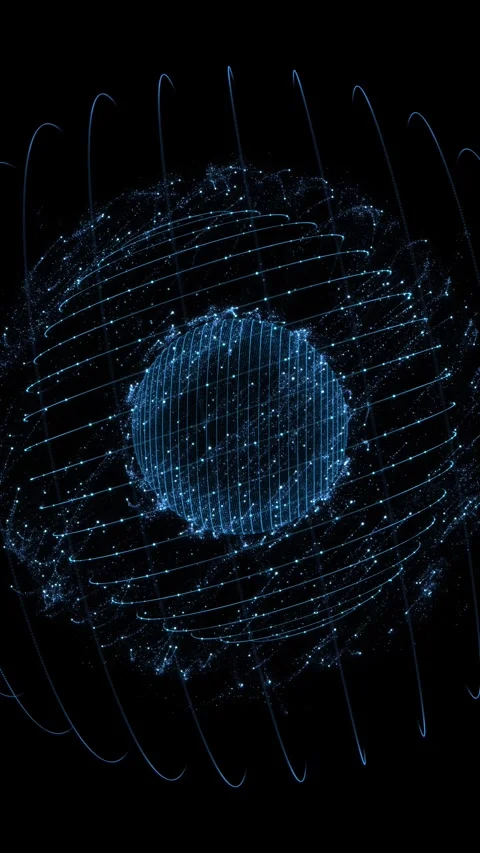 Blue Digital Sphere AI Network Particle Animation 스톡 동영상 342628915