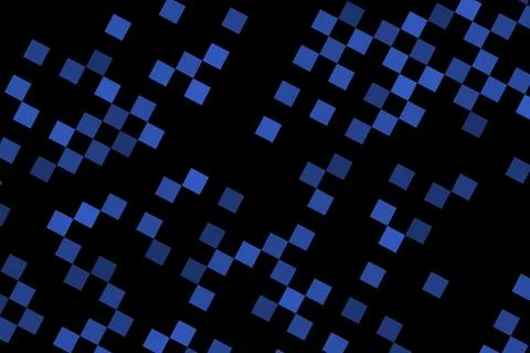 Blue digital squares pattern on black background Stockillustratie