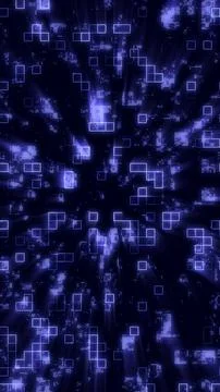 Blue digital tech square tunnel background 库存插图