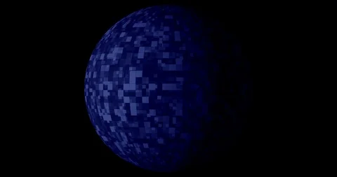 Blue Digital technology background with rotating Planet earth. Seamless loop 4k Stock Footage 123010344