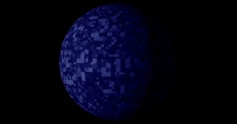 Blue Digital technology background with rotating Planet earth. for network, d Stock Illustration