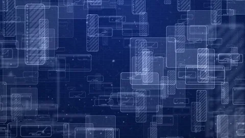 Blue Digital Technology Squares Background. Video stock 73457500