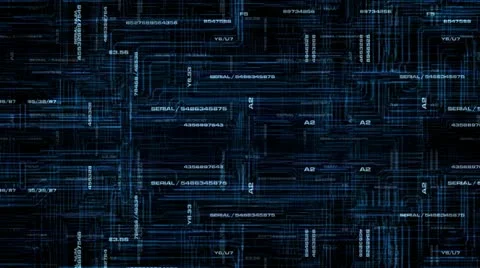 Blue digital texts and wires 스톡 동영상 11474670