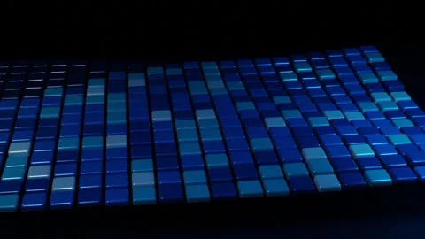 Blue Digital Tile Wave Animated Technology Background Stock Footage 346263512