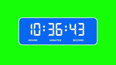 Blue digital timer counting down time on green screen 스톡 동영상 331766877