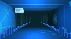 Blue Digital Tunnel Animation Stock After Effects