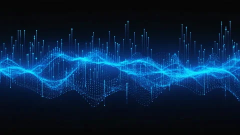 Blue Digital Wave Data Flow, Seamless Loop Stock Footage 319076332