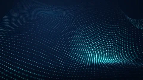 Blue digital wave motion made of glowing particles in dark abstract tech ba.. Stock Footage 347810785