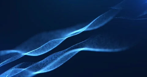 Blue digital wave of particles and dots, futuristic cyber background 動画素材 242759064