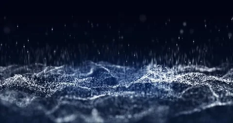 Blue digital wave of particles and dots, futuristic cyber background. Stock Footage 278227013