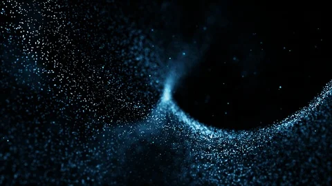 Blue digital wave particles flow abstract cyberspace environment background Stock Footage