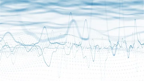 Blue digital waves lines oscillation pattern on white background 스톡 동영상 334078226