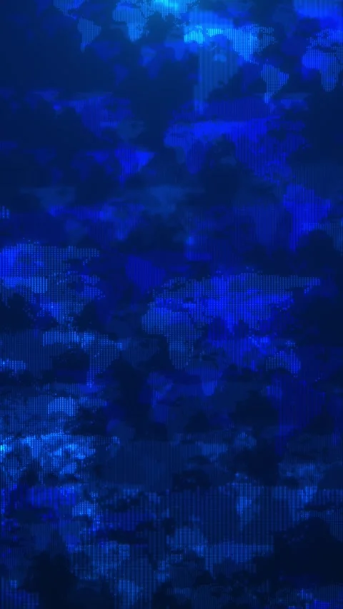 Blue digital world map background dotted global texture, dark data pattern, Stock Footage 340525533