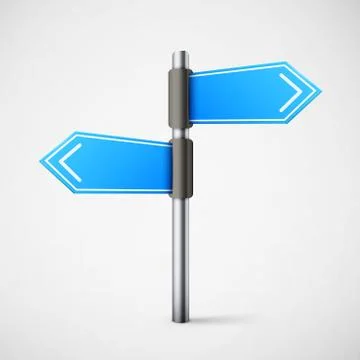 Blue direction road sign Illustrazione stock