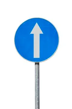Blue direction sign Stock Photos