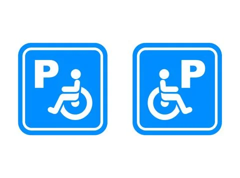 Blue disabled parking icon. Stock Illustration
