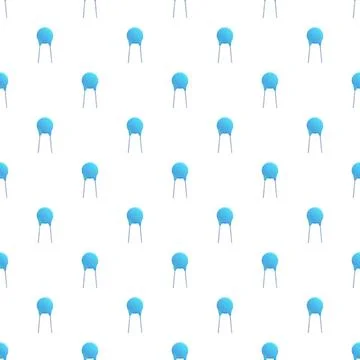 Blue disc capacitors creating seamless electronic pattern 库存插图