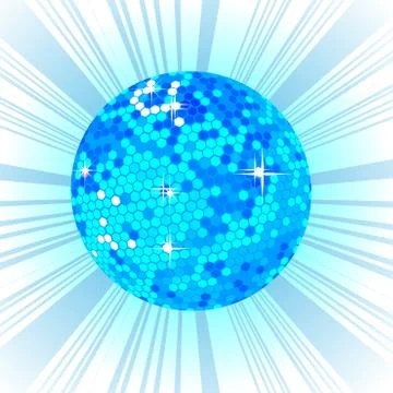 Blue disco ball background Stock Illustration
