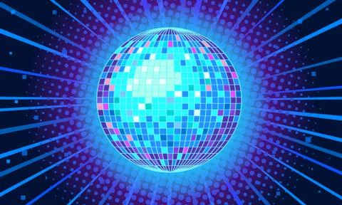 Blue disco ball background Stock Illustration