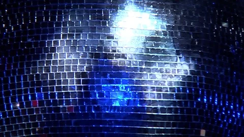 A blue disco ball close shot Stock Footage 88445074
