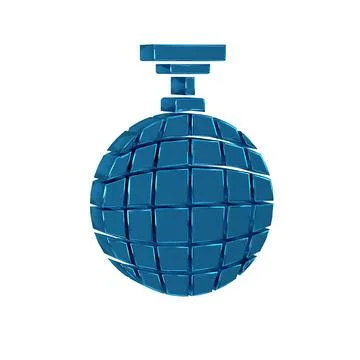 Blue Disco ball icon isolated on transparent background. Stock Illustration