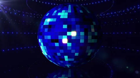 Blue Disco Ball Loop Stock Footage 140061105