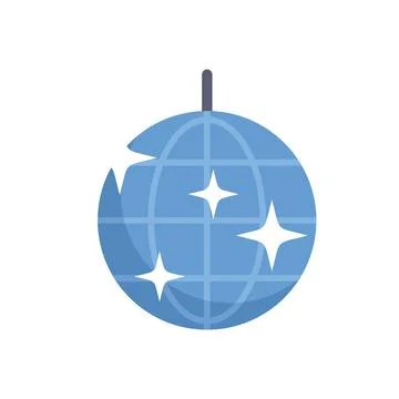 Blue disco ball shining with bright lights Stock Illustration