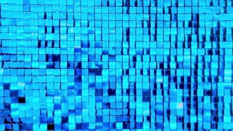 Blue disco party pattern. Blue square sequin mosaic texture background. Video stock 329391637
