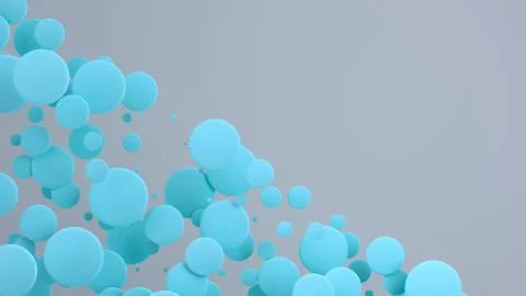 Blue discs of random size on white background Stock Illustration