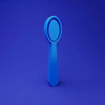 Blue Disposable plastic spoon icon isolated on blue background. Minimalism .. Stock Illustration