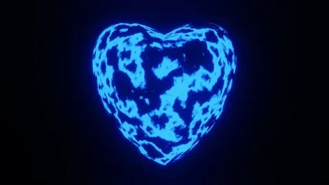Blue Distortion Rotating Heart in a Seamless Loop. Great for Love Stories. Stock Footage 231346707