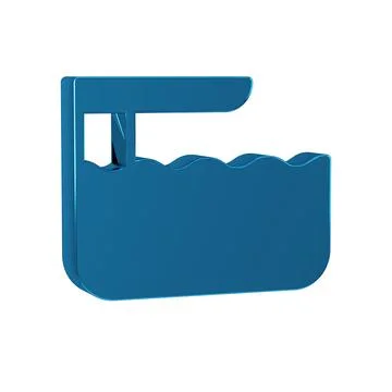 Blue Diving board or springboard icon isolated on transparent background. Stock Illustration